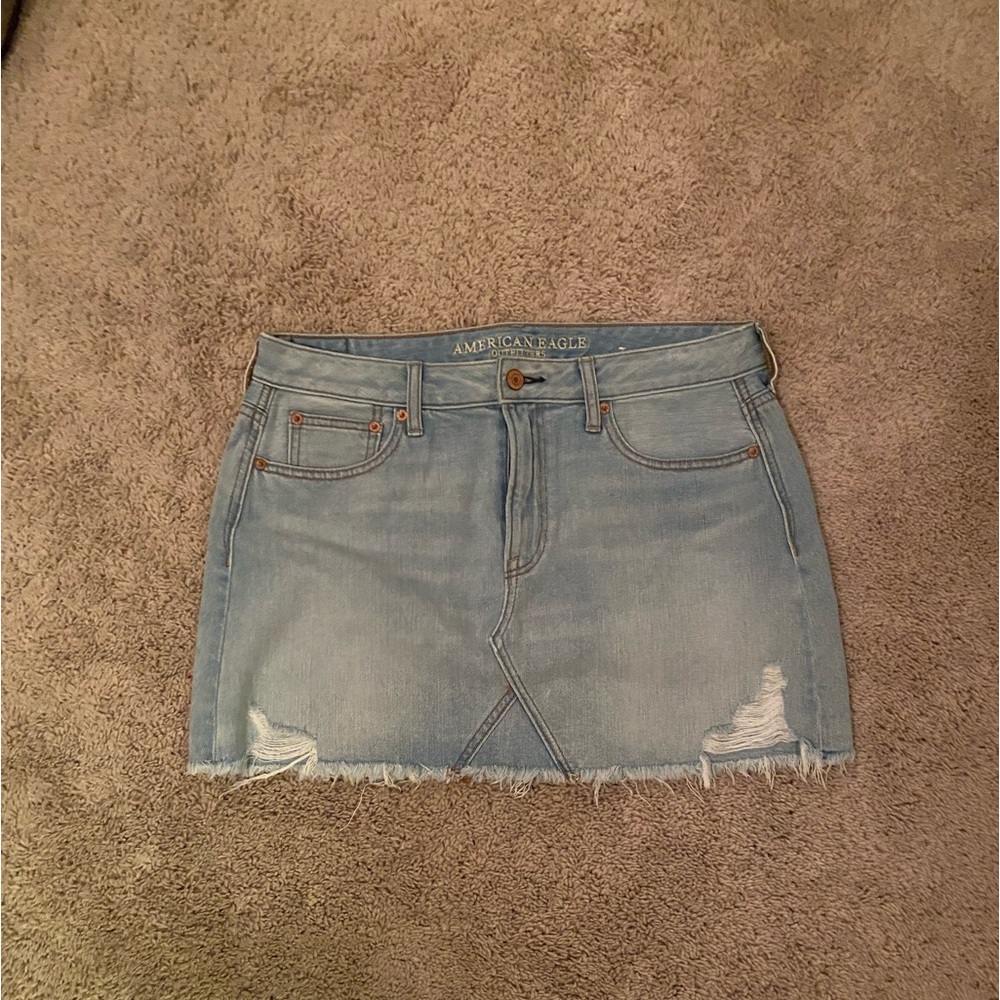 American eagle light denim mini skirt